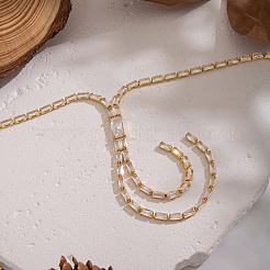 Теннисная цепочка Y для женщин из нержавеющей стали с блестящими прозрачными кубическими циркониями MI6992