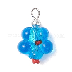 6 шт. подвески из серебряной фольги ручной работы в виде стеклянных лампворков двух цветов PALLOY-JF04685