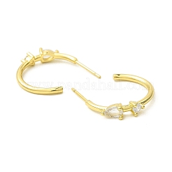 Серьги-гвоздики из настоящей латуни с покрытием из 18-каратного золота&nbsp;EJEW-L270-10G-02