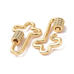 Латунные застежки для ключей из прозрачного кубического циркония&nbsp;ZIRC-TAC0005-02A-G