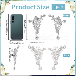 2 шт. 2 стиля цветочные сплавы стразы украшения аксессуары DIY-FG0008-05B