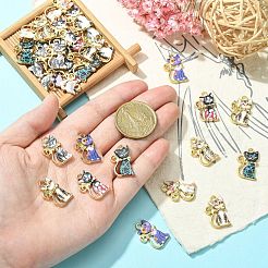 40шт 8 цвета сплава эмалевые подвески&nbsp;ENAM-CJ0001-79