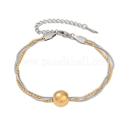 Многорядные браслеты из нержавеющей стали 304 BJEW-Z108-05GP