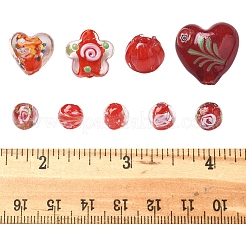 38 шт. 9 стиля бусины ручной работы из золотистого песка в технике лэмпворк LAMP-FS0001-37