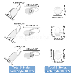Комплекты украшений для сережек с застежкой-рычагом из нержавеющей стали 304 и стекла&nbsp;DIY-UN0006-06