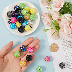 80 шт. бусины из смолы со стразами RESI-SC0003-28