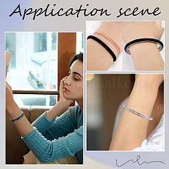 2 шт. 2 стиля браслетов-манжет из нержавеющей стали 201 в форме буквы С с рифленой отделкой STAS-SC0008-02