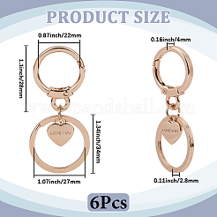 6 шт. застежки для брелка из сплава&nbsp;FIND-SC0014-43LG