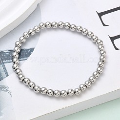 Латунные круглые браслеты из бисера для мужчин и женщин&nbsp;BJEW-B148-05B-P