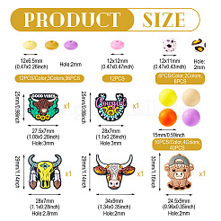 101 шт. силиконовые фокусные бусины с изображением крупного рогатого скота&nbsp;SIL-TA0002-60