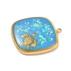 Подвески из нержавеющей стали 304 из эпоксидной смолы с натуральными ракушками и пайетками внутри STAS-L026-17G-H03