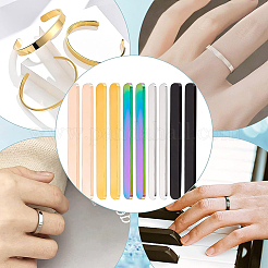 10 шт. 5-х цветные плоские кольцевые заготовки из нержавеющей стали 304 FIND-BC0003-42