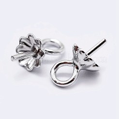 925 стерлингов серебряный кубок жемчуг залог контактных подвесок STER-F036-06S-4mm