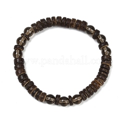 Браслеты из натуральных кокосовых бусин рондель для мужчин BJEW-JB11635-02
