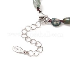 Ожерелье с подвеской из натурального мохового агата NJEW-JN04335-02