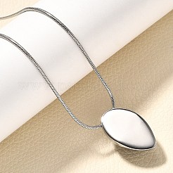 Ожерелья с подвеской-капелькой из натурального черного оникса (окрашенного и нагретого) NJEW-C065-01P