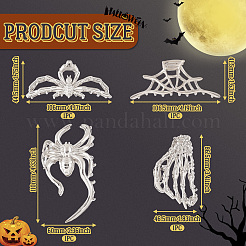 4 шт. 4 стильные заколки-коготки из сплава для волос на Хэллоуин для женщин и девочек&nbsp;AJEW-TA0001-90