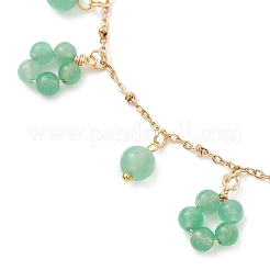 3 шт. 3-цветные круглые бусины из ракушек и натурального малайзийского нефрита с кисточками&nbsp;AJEW-AN00706