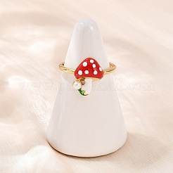 Кольца-манжеты из латуни и АБС-пластика с жемчугом для женщин RJEW-L132-04G