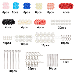 Наборы для самостоятельного изготовления сережек-подвесок в виде цветка DIY-SC0001-36