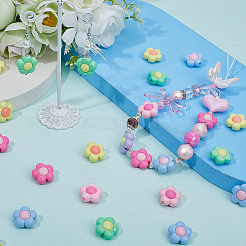 60шт двухцветные непрозрачные акриловые бусины SACR-SP0001-07