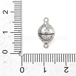 Круглые латунные микропаве прозрачные кубические цирконии магнитные застежки&nbsp;KK-C251-12P