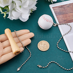 2 шт. 2 удлинителя цепи для потолочного вентилятора из искусственной кожи и дерева в бейсбольном стиле FIND-GF0005-92