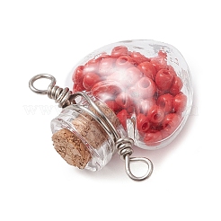 7 шт. двухцветная стеклянная бутылка с круглыми бусинами внутри&nbsp;PALLOY-JF04511-01