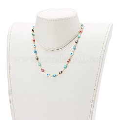 Латунная эмаль сглаз звено цепи браслеты и ожерелья комплекты украшений SJEW-JS01185