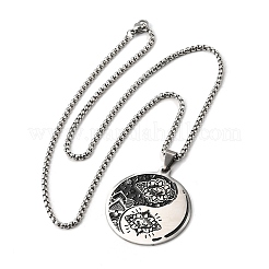 Женские кулоны с подвеской в виде глаза лотоса Инь-Ян из нержавеющей стали 201 NJEW-M105-07B-P