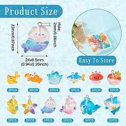 24 шт. подвески из прозрачной смолы в морском стиле в двух стилях RESI-TA0002-43