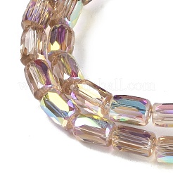 Нити из гальванически покрытых стеклянных бусин в форме шеврона&nbsp;GLAA-Q101-02A-AB09