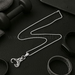 2 шт. 2 цвета из нержавеющей стали боксерская перчатка подвеска коробка цепочка ожерелье для мужчин&nbsp;NJEW-HY0001-09B