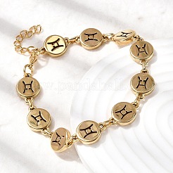 12 браслет-цепочка Constellations из нержавеющей стали 304 для женщин BJEW-I239-01G-09