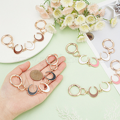 4 шт. 4-цветные эмалевые удлинители для ремешка кошелька из сплава в форме полумесяца&nbsp;FIND-WR0009-39