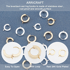 16 шт. 4 стиля фурнитуры для сережек-колец из нержавеющей стали 201 STAS-AR0001-36