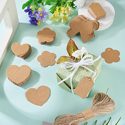 150 шт. 5 стили подарочных бирок из крафт-бумаги смешанной формы&nbsp;CDIS-TA0001-45