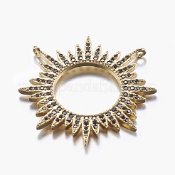 Латунные подвески с микропейвом и цирконием в форме солнечного затмения ZIRC-A008-04