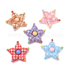 Кабошоны из непрозрачной смолы с клетчатым узором&nbsp;CRES-A061-01A