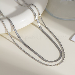 Модные двухслойные ожерелья из нержавеющей стали для женщин VZ1613-2