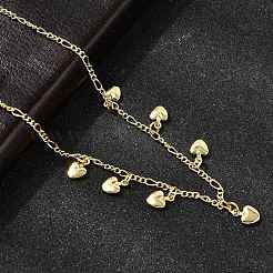 Латунь сердце кулон ожерелье&nbsp;NJEW-B157-03G