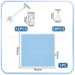 6 пара сережек-гвоздиков из стерлингового серебра с двумя оправами STER-UN0001-31