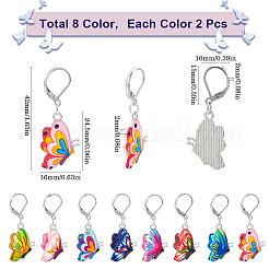 1 набор эмалевых маркеров стежков-подвесок в виде бабочек HJEW-SC0001-60