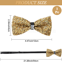 1шт полиэстер со стразами галстуки-бабочки для жениха&nbsp;AJEW-SP0003-32B