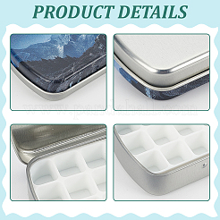 4 шт. двухцветные матовые жестяные коробки для хранения безделушек с откидной крышкой CON-AR0001-14