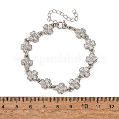 Латунные браслеты с микропаве из прозрачных кубических цирконий для женщин BJEW-D342-04P