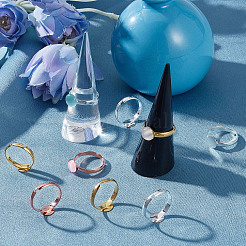 60 шт. 3-х цветные регулируемые латунные кольца для пальцев KK-BBC0005-39