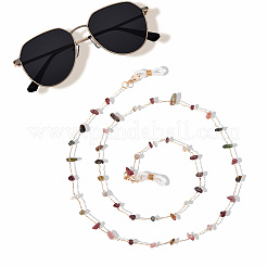 Цепочка из натуральных драгоценных камней и сплава для ношения на шее для очков&nbsp;AJEW-WH20070-024B