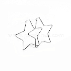 Серьги-кольца из нержавеющей стали 201 EJEW-A052-17A-P