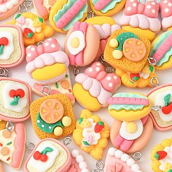 40шт 8 стиля непрозрачные подвески из смолы&nbsp;RESI-CJ0003-47